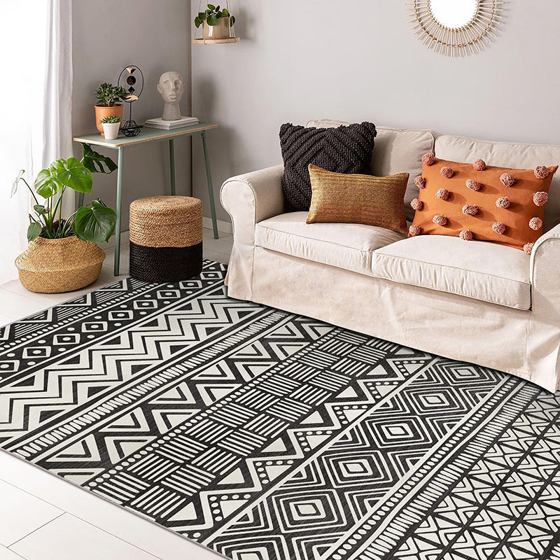 Moroccan Living Room Rug Multi Colored Geometric Printed Carpet Blended Pet Friendly Machine Washable Rug Clearhalo 'Area Rug' 'Modern' 'Rugs' Rug' 2213471