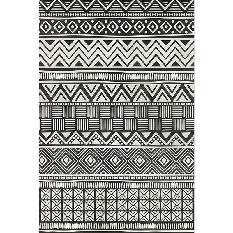 Moroccan Living Room Rug Multi Colored Geometric Printed Carpet Blended Pet Friendly Machine Washable Rug Dark Gray Clearhalo 'Area Rug' 'Modern' 'Rugs' Rug' 2213472