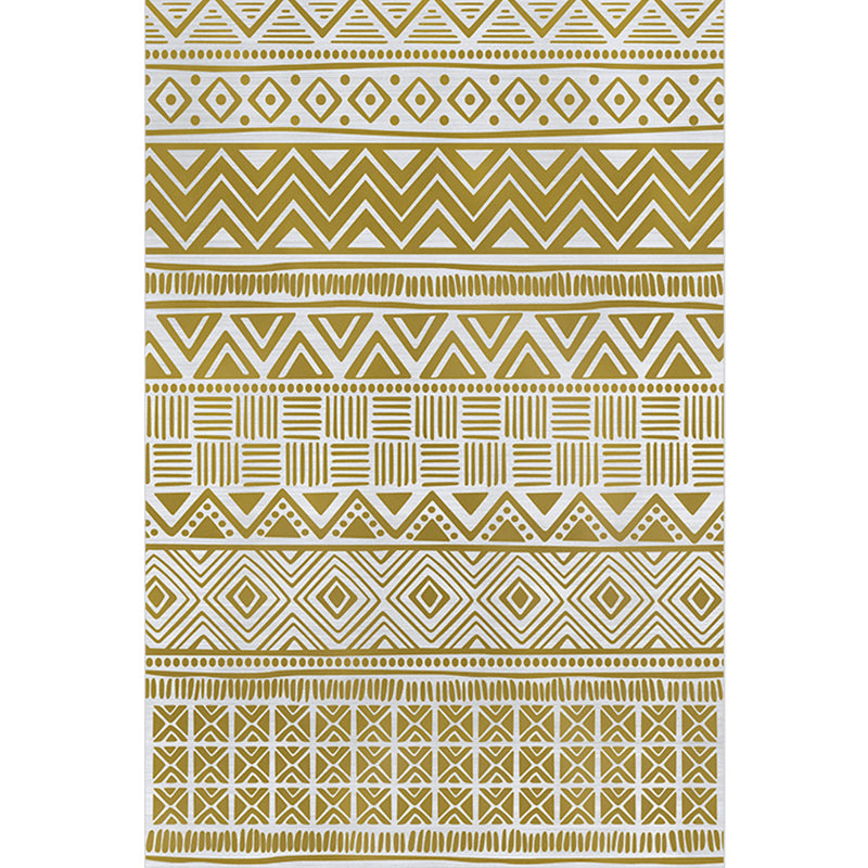 Moroccan Living Room Rug Multi Colored Geometric Printed Carpet Blended Pet Friendly Machine Washable Rug Yellow Clearhalo 'Area Rug' 'Modern' 'Rugs' Rug' 2213474