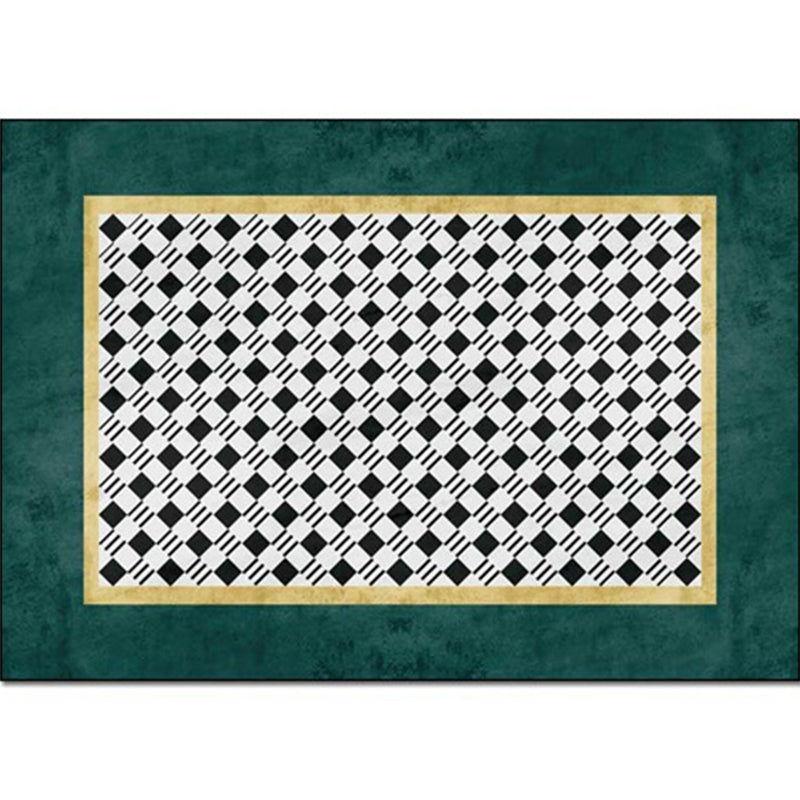 Blackish Green Simplicity Rug Polypropylene Plaid Pattern Area Rug Anti-Slip Machine Washable Carpet for Home Decor Blackish Green Clearhalo 'Area Rug' 'Rug' 2213604