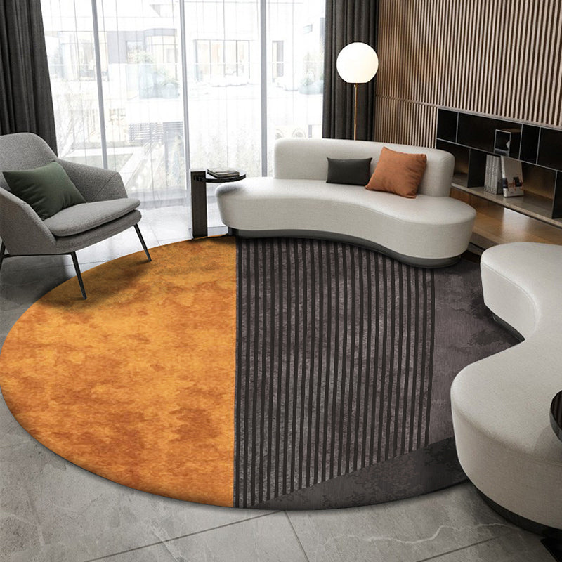 Trendy Geo Patterned Rug Multi Color Cotton Blend Carpet Pet Friendly Easy Care Indoor Rug for Parlor Dark Gray-Yellow Clearhalo 'Area Rug' 'Modern' 'Rugs' Rug' 2213605