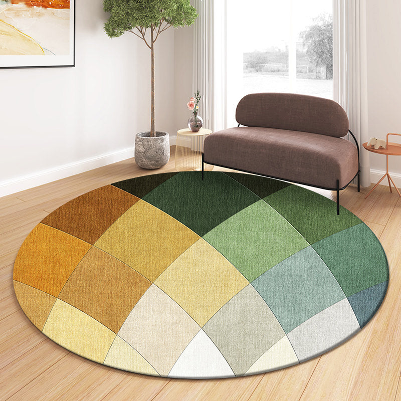 Trendy Geo Patterned Rug Multi Color Cotton Blend Carpet Pet Friendly Easy Care Indoor Rug for Parlor Green-Yellow Clearhalo 'Area Rug' 'Modern' 'Rugs' Rug' 2213610