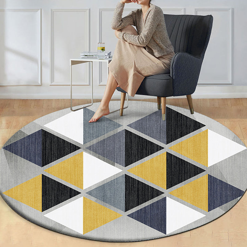 Trendy Geo Patterned Rug Multi Color Cotton Blend Carpet Pet Friendly Easy Care Indoor Rug for Parlor Blue-Yellow Clearhalo 'Area Rug' 'Modern' 'Rugs' Rug' 2213611