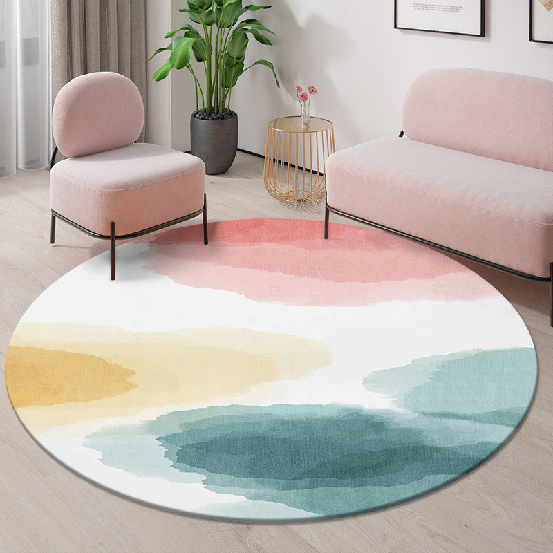 Trendy Geo Patterned Rug Multi Color Cotton Blend Carpet Pet Friendly Easy Care Indoor Rug for Parlor Green-Pink Clearhalo 'Area Rug' 'Modern' 'Rugs' Rug' 2213612