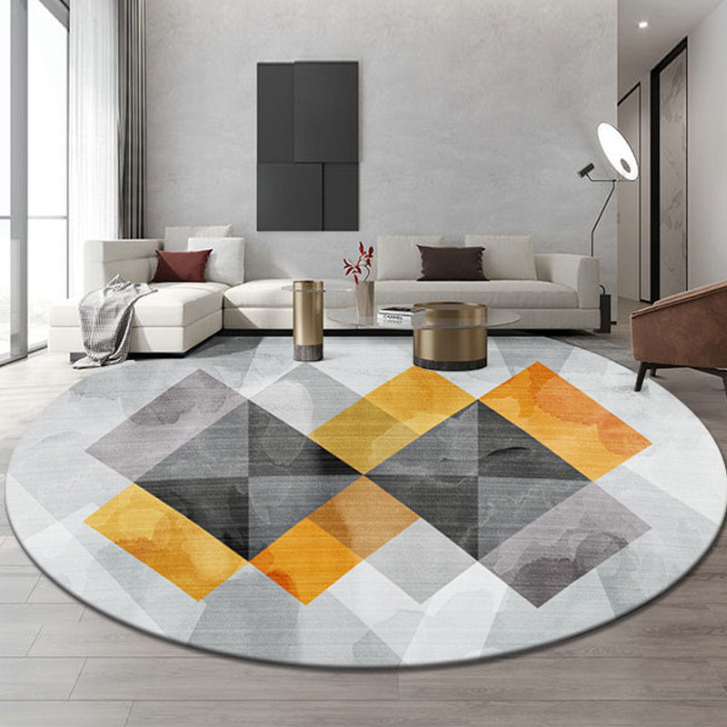 Trendy Geo Patterned Rug Multi Color Cotton Blend Carpet Pet Friendly Easy Care Indoor Rug for Parlor Orange-Yellow Clearhalo 'Area Rug' 'Modern' 'Rugs' Rug' 2213620