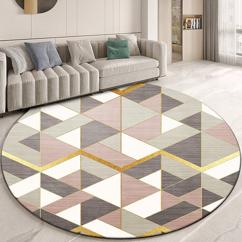 Trendy Geo Patterned Rug Multi Color Cotton Blend Carpet Pet Friendly Easy Care Indoor Rug for Parlor Gray-Pink Clearhalo 'Area Rug' 'Modern' 'Rugs' Rug' 2213622