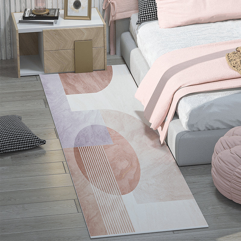 Western Bedroom Rug Multi-Color Colorblocked Indoor Rug Blended Environmental Anti-Slip Backing Carpet Light Pink Clearhalo 'Area Rug' 'Rug' 2214062