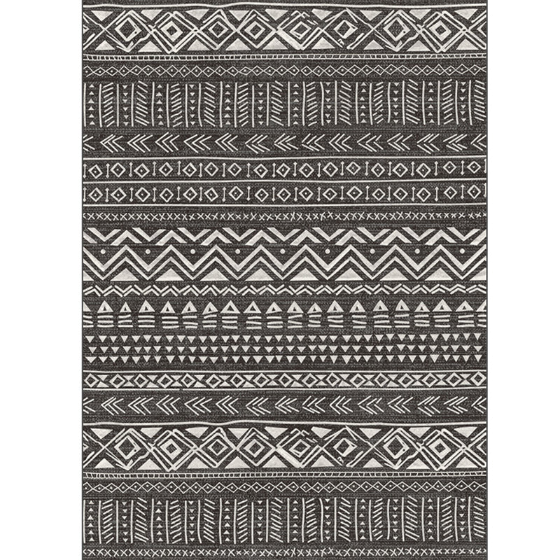 Ethnic Geometric Printed Rug Multi Colored Cotton Blend Indoor Rug Pet Friendly Easy Care Area Carpet for Living Room Black Clearhalo 'Area Rug' 'Moroccan' 'Rugs' Rug' 2214157