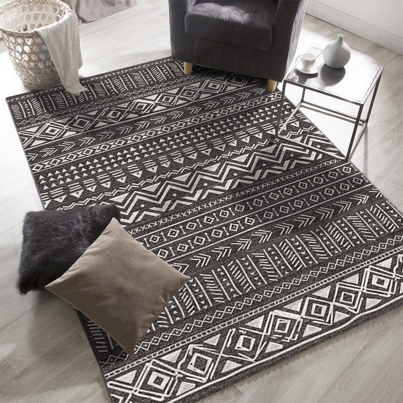 Ethnic Geometric Printed Rug Multi Colored Cotton Blend Indoor Rug Pet Friendly Easy Care Area Carpet for Living Room Clearhalo 'Area Rug' 'Moroccan' 'Rugs' Rug' 2214165