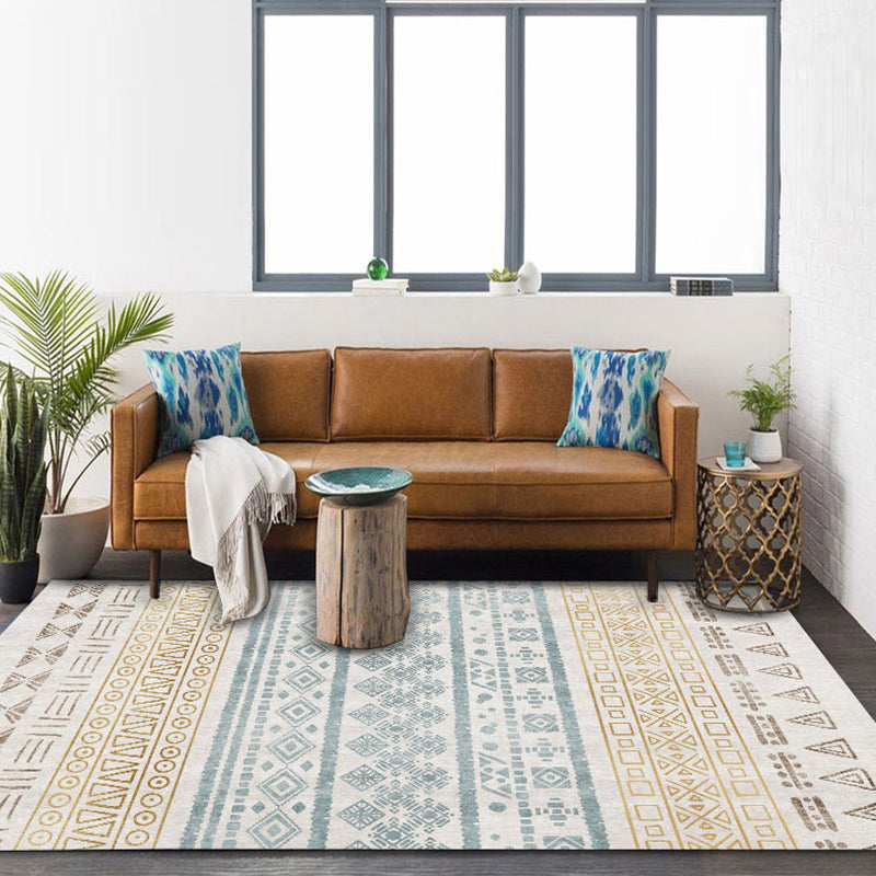 Retro Multi-Color Geometric Rug Cotton Blend Moroccan Area Carpet Pet Friendly Machine Washable Rug for Decoration Clearhalo 'Area Rug' 'Moroccan' 'Rugs' Rug' 2214166