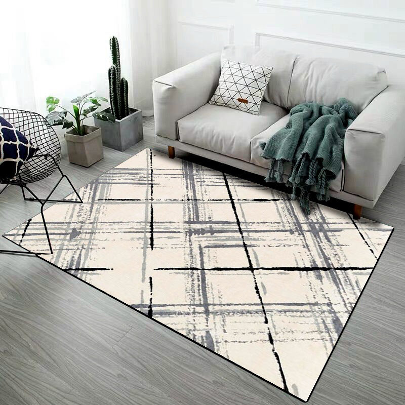 Multi-Colored Room Rug Western Geometric Pattern Area Rug Polypropylene Anti-Slip Backing Pet Friendly Washable Carpet Beige Clearhalo 'Area Rug' 'Bohemian' 'Moroccan' 'Rugs' Rug' 2214309