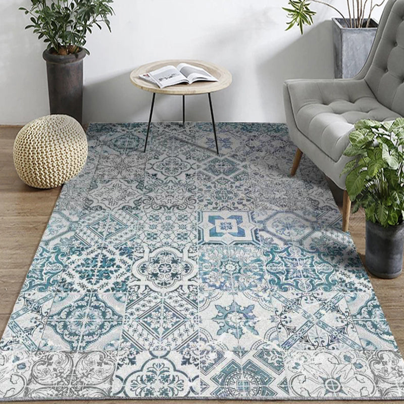 Vintage Parlor Rug Multicolor Geometric Pattern Area Rug Polypropylene Pet Friendly Non-Slip Backing Carpet Gray Blue Clearhalo 'Area Rug' 'Bohemian' 'Rugs' Rug' 2214324