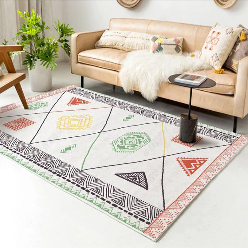 Vintage Parlor Rug Multicolor Geometric Pattern Area Rug Polypropylene Pet Friendly Non-Slip Backing Carpet Black-Yellow Clearhalo 'Area Rug' 'Bohemian' 'Rugs' Rug' 2214333