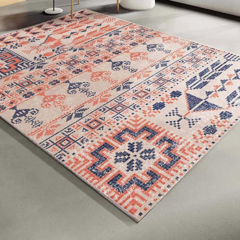 Vintage Parlor Rug Multicolor Geometric Pattern Area Rug Polypropylene Pet Friendly Non-Slip Backing Carpet Light Orange Clearhalo 'Area Rug' 'Bohemian' 'Rugs' Rug' 2214340