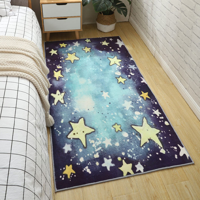 Multi-Color Cartoon Animal Rug Synthetics Cute Indoor Rug Pet Friendly Washable Non-Slip Area Carpet for Kids Room Blue Clearhalo 'Area Rug' 'Rug' 2214656