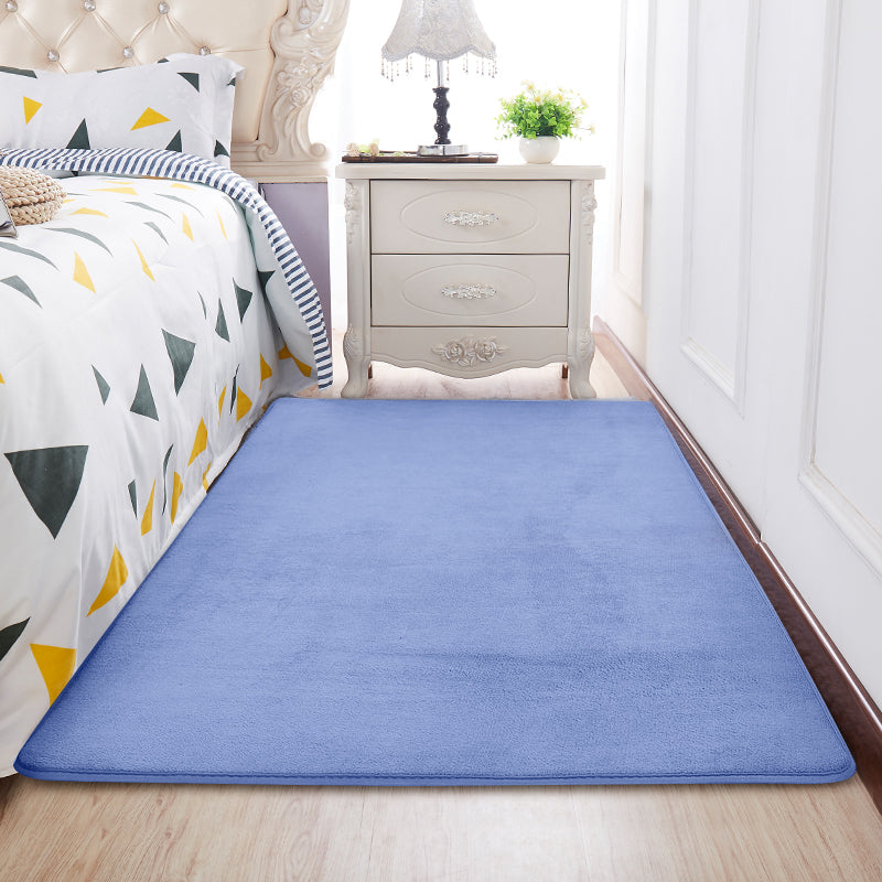 Casual Multi Color Modern Rug Synthetics Solid Color Carpet Anti-Slip Backing Stain-Resistant Rug for Bedroom Dark Blue Clearhalo 'Area Rug' 'Casual' 'Rugs' Rug' 2214730