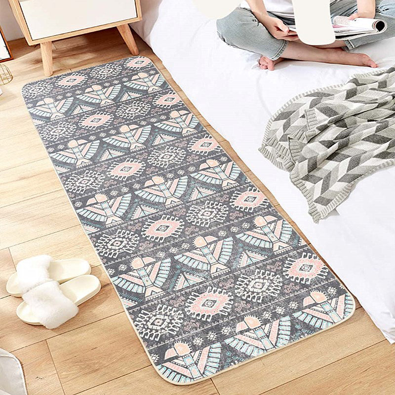 Multi Colored Moroccan Rug Polyster Geometric Print Carpet Easy Care Machine Washable Indoor Rug for Decor Grey Clearhalo 'Area Rug' 'Moroccan' 'Rugs' Rug' 2214743