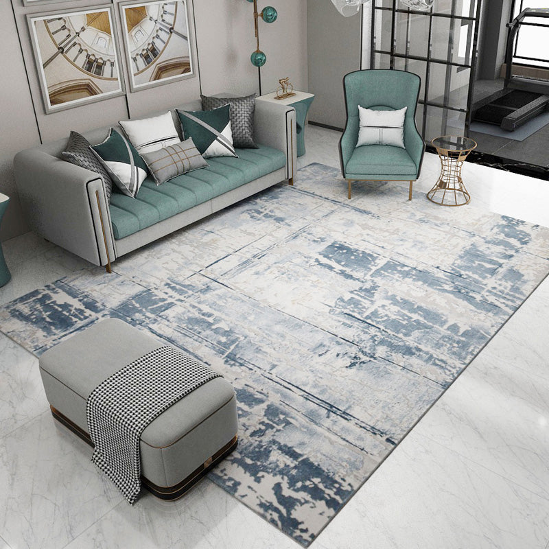 Luxury Living Room Rug Multi Colored Abstract Printed Area Carpet Synthetics Non-Slip Backing Stain-Resistant Rug Light Blue Clearhalo 'Area Rug' 'Rug' 2215171