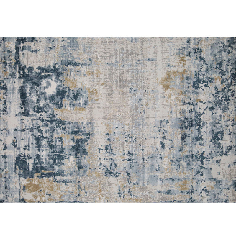 Luxury Living Room Rug Multi Colored Abstract Printed Area Carpet Synthetics Non-Slip Backing Stain-Resistant Rug Blue-Yellow 5'3" x 7'7" Clearhalo 'Area Rug' 'Rug' 2215181