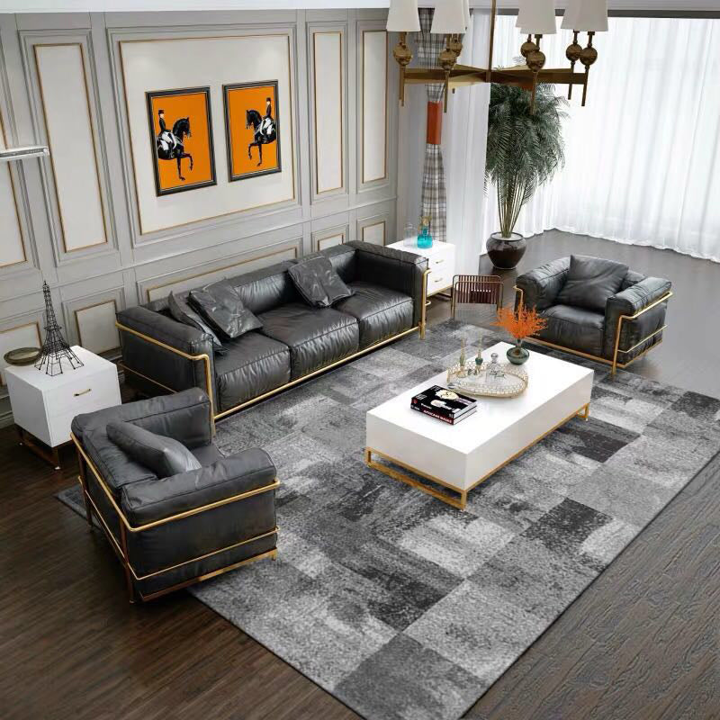 Steampunk Living Room Rug Multi Colored Abstract Print Carpet Cotton Blend Pet Friendly Easy Care Rug Black-Gray Clearhalo 'Area Rug' 'Rug' 2215200