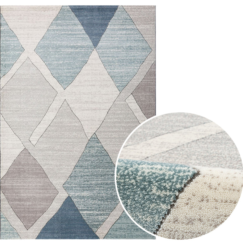 Unique Living Room Rug Multi-Color Abstract Print Carpet Polypropylene Pet Friendly Stain-Resistant Area Rug Light Blue Clearhalo 'Area Rug' 'Rug' 2215416