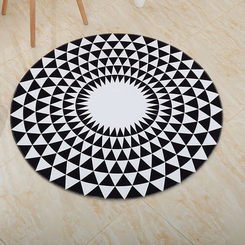 Trendy Home Decor Rug Multicolor 3D Geo Printed Area Rug Polyster Easy Care Machine Washable Carpet White Clearhalo 'Area Rug' 'Rug' 2215689