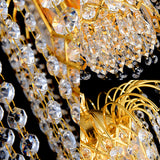 Rain Hanging Light Fixture Modernism Faceted Crystal 3 Lights Gold Chandelier Light for Lobby Bar Clearhalo 'Ceiling Lights' 'Chandeliers' 'Modern Chandeliers' 'Modern' Lighting' 221603