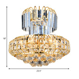 Mushroom Chandelier Light Modern Faceted Crystal 6 Lights Gold Hanging Ceiling Light for Lobby Bar Clearhalo 'Ceiling Lights' 'Chandeliers' 'Glass shade' 'Glass' 'Modern Chandeliers' 'Modern' Lighting' 221607