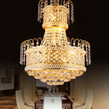 5/8 Lights Dining Room Chandelier Light Fixture Modern Gold Hanging Light with Mushroom Crystal Shade, 16"/19.5" Wide Gold 16" Clearhalo 'Ceiling Lights' 'Chandeliers' 'Modern Chandeliers' 'Modern' Lighting' 221627