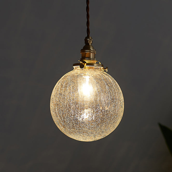 Industrial Sphere Ceiling Light Single Clear Glass Hanging Pendant ...