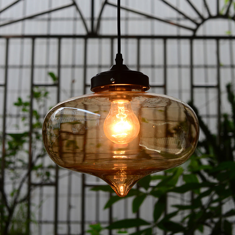 Blown glass store ceiling light