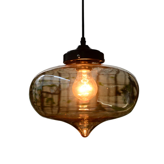 Blown Glass Shaded Hanging Light Simplicity 1 Bulb Restaurant Pendant Light Fixture Clearhalo 'Ceiling Lights' 'Lighting' 'Pendant Lights' 2216344_f821d4ea-a024-402b-8184-9f369bcba403