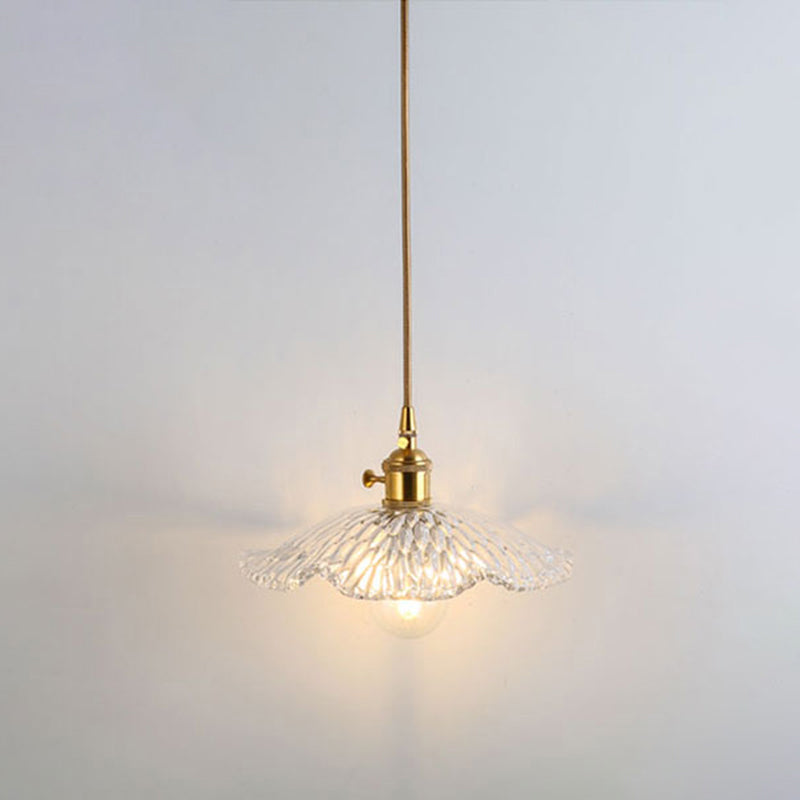 Simplicity Shaded Hanging Light 1 Bulb Clear Textured Glass Pendant Lighting Fixture Clear X Clearhalo 'Ceiling Lights' 'Lighting' 'Pendant Lights' 2216529_0b00bf8e-1450-4781-beaf-07b03b9890d7