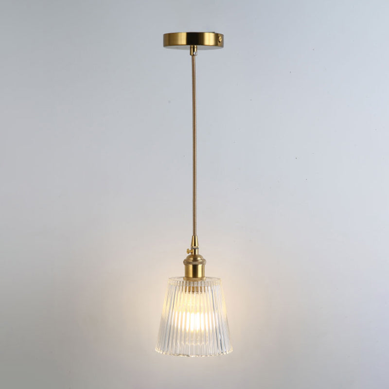 Simplicity Shaded Hanging Light 1��Bulb Clear Textured Glass Pendant Lighting Fixture Clear O Clearhalo 'Ceiling Lights' 'Glass shade' 'Glass' 'Industrial Pendants' 'Industrial' 'Middle Century Pendants' 'Pendant Lights' 'Pendants' 'Tiffany' Lighting' 2216538