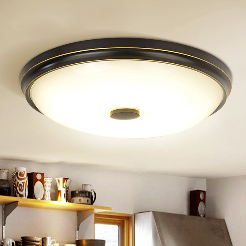 Bowl Shade Opal Glass LED Flush Mount Traditional Bedroom Flushmount Ceiling Light Clearhalo 'Ceiling Lights' 'Close To Ceiling Lights' 'Close to ceiling' 'Flush mount' Lighting' 2216785
