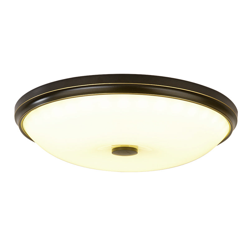 Bowl Shade Opal Glass LED Flush Mount Traditional Bedroom Flushmount Ceiling Light Clearhalo 'Ceiling Lights' 'Close To Ceiling Lights' 'Close to ceiling' 'Flush mount' Lighting' 2216787