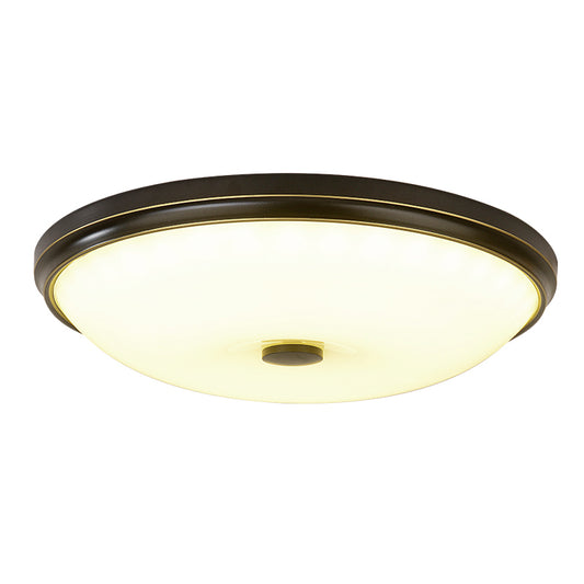 Bowl Shade Opal Glass LED Flush Mount Traditional Bedroom Flushmount Ceiling Light Clearhalo 'Ceiling Lights' 'Close To Ceiling Lights' 'Close to ceiling' 'Flush mount' Lighting' 2216787