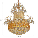 Contemporary Gourd Ceiling Light Crystal 6 Light Gold Hanging Light Fixture for Dining Room, 18"/23.5" Wide Clearhalo 'Ceiling Lights' 'Chandeliers' 'Modern Chandeliers' 'Modern' Lighting' 221688