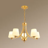 Cream Glass Bud Shade Chandelier Lighting Classic Dining Room Pendant Light Fixture Clearhalo 'Ceiling Lights' 'Chandeliers' Lighting' options 2217044