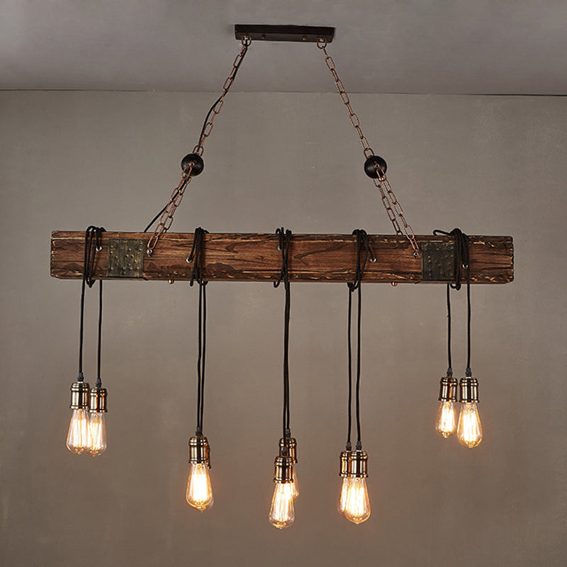 Open Bulb Metallic Pendant Light Vintage Style Restaurant Hanging Island Lighting Clearhalo 'Ceiling Lights' 'Island Lights' Lighting' 2217152