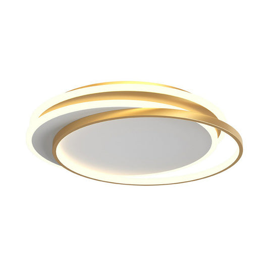 Metallic Ring Flush Light Modern Style LED Flush Ceiling Light Fixture for Bedroom Clearhalo 'Ceiling Lights' 'Close To Ceiling Lights' 'Close to ceiling' 'Flush mount' Lighting' 2217368