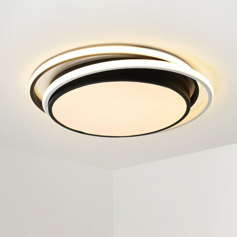 Modern Ultrathin Round LED Flush Mount Acrylic Living Room Flushmount Ceiling Light Black Clearhalo 'Ceiling Lights' 'Close To Ceiling Lights' 'Close to ceiling' 'Flush mount' Lighting' 2217380