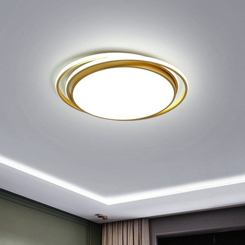 Circle Shaped Bedroom Flush Light Acrylic Modern Style LED Flush Ceiling Light Fixture Gold White Clearhalo 'Ceiling Lights' 'Close To Ceiling Lights' 'Close to ceiling' 'Flush mount' Lighting' 2217394