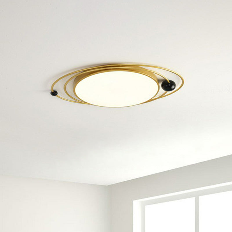 Metal Planet Flush Ceiling Light Contemporary Living Room LED Flush Mount Lighting Fixture Clearhalo 'Ceiling Lights' 'Close To Ceiling Lights' 'Close to ceiling' 'Flush mount' Lighting' 2217409