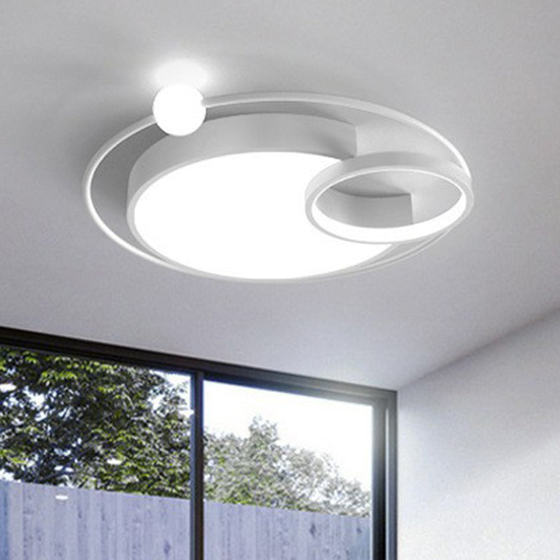 Ring LED Flush Mount Lighting Simplicity Aluminum Bedroom Flush Mount Ceiling Light White Clearhalo 'Ceiling Lights' 'Close To Ceiling Lights' 'Close to ceiling' 'Flush mount' Lighting' 2217446