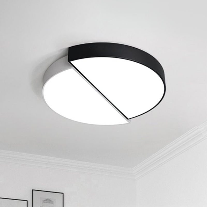 Splicing Round Acrylic Flush Mount Lighting Minimalist Black and White LED Flush Mount Fixture Black-White White Clearhalo 'Ceiling Lights' 'Close To Ceiling Lights' 'Close to ceiling' 'Flush mount' Lighting' 2217459