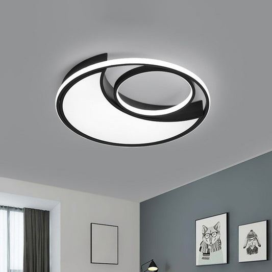 Crescent Bedroom LED Flush Mount Light Acrylic Simplicity Flush Mount Ceiling Light in Black Clearhalo 'Ceiling Lights' 'Close To Ceiling Lights' 'Close to ceiling' 'Flush mount' Lighting' 2217471