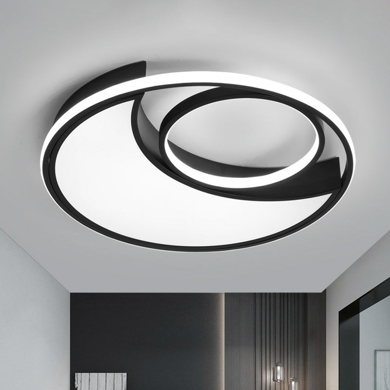 Crescent Bedroom LED Flush Mount Light Acrylic Simplicity Flush Mount Ceiling Light in Black Clearhalo 'Ceiling Lights' 'Close To Ceiling Lights' 'Close to ceiling' 'Flush mount' Lighting' 2217472