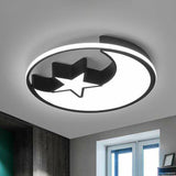 Modern Style Geometric Flush Light Metal Living Room LED Flush Ceiling Light Fixture in Black Black C Clearhalo 'Ceiling Lights' 'Close To Ceiling Lights' 'Close to ceiling' 'Flush mount' Lighting' 2217477