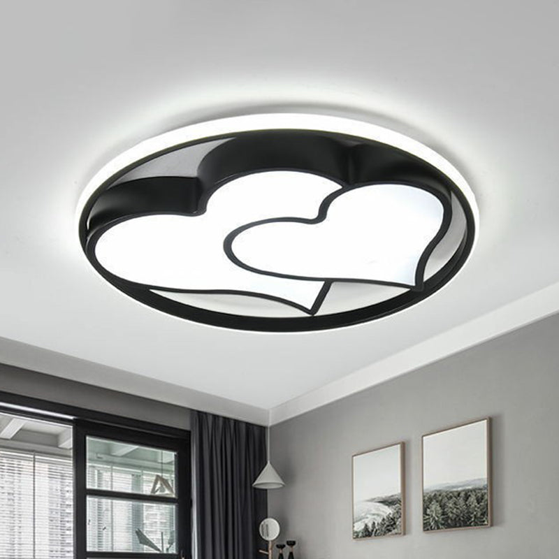 Modern Style Geometric Flush Light Metal Living Room LED Flush Ceiling Light Fixture in Black Black B Clearhalo 'Ceiling Lights' 'Close To Ceiling Lights' 'Close to ceiling' 'Flush mount' Lighting' 2217479